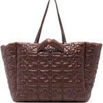 Borsa tote xxl trapuntata in marrone Ganni - donna 