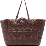 Borsa tote xxl trapuntata in marrone Ganni - donna 