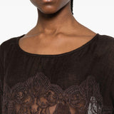 Top in pizzo in marrone Maurizio - donna 