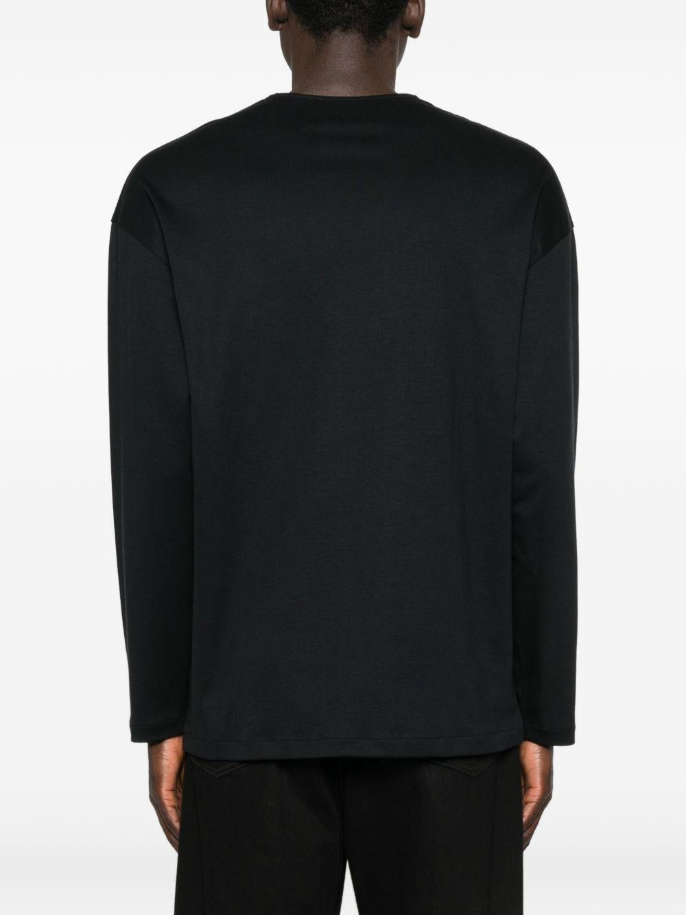 T-shirt a maniche lunghe in nero Lemaire - uomo 