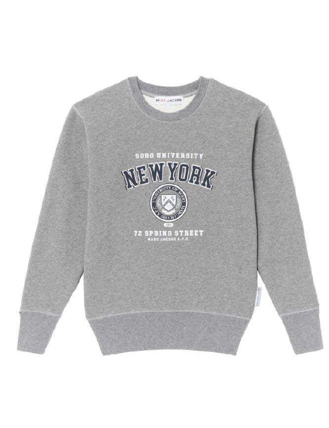 Felpa con stampa New York in grigio A.P.C. X marc jacobs - uomo 