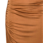 Abito lungo drappeggiato in marrone Rick owens lilies - donna 