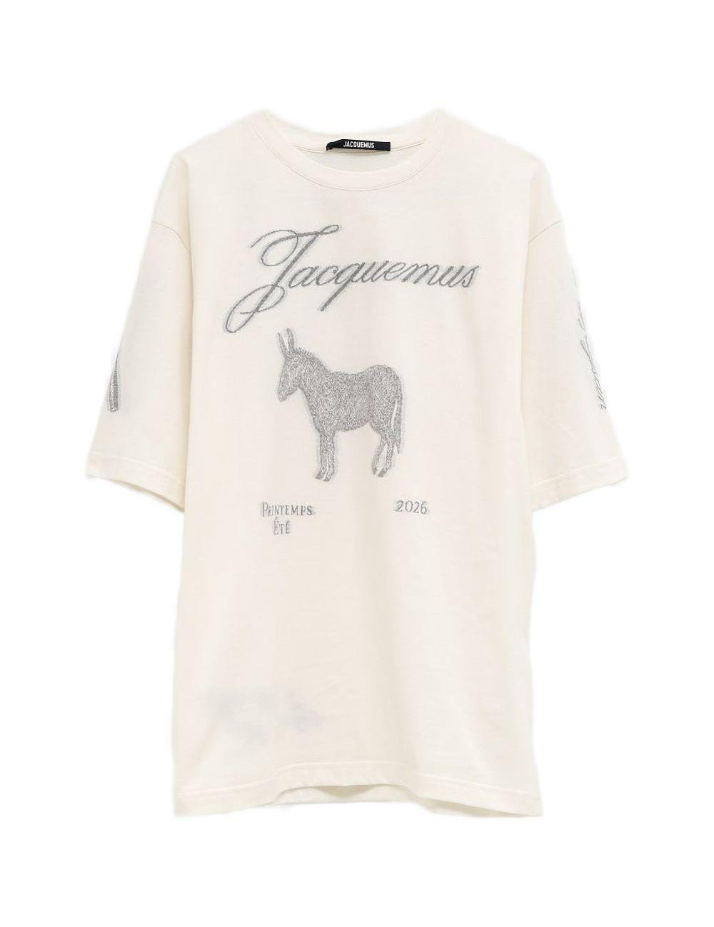 T-shirt le âne asino-jacquard in bianco Jacquemus - uomo 