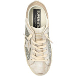 Sneakers super star glitter in avorio e argento golden goose - donna 
