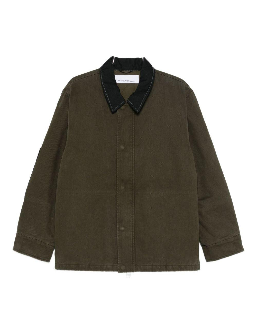 Giacca con colletto a contrasto in verde Oamc peacemaker - men 