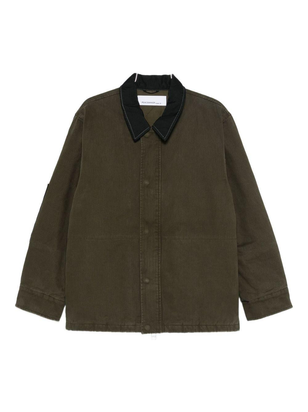 Giacca con colletto a contrasto in verde Oamc peacemaker - men 