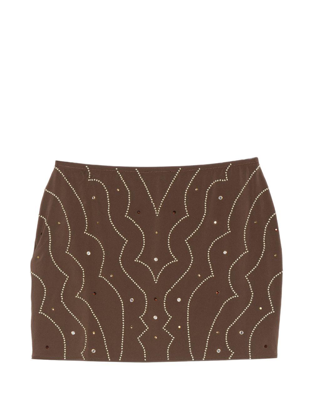 Minigonna con cristalli in marrone Venuja - donna 