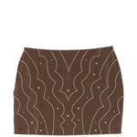 Minigonna con cristalli in marrone Venuja - donna 