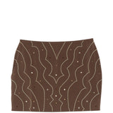 Minigonna con cristalli in marrone Venuja - donna 