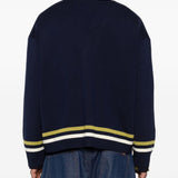 Cardigan a righe con ricamo in blu Marni - uomo 