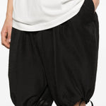 Shorts con orlo a coulisse in nero Yohji yamamoto - uomo 