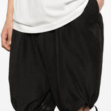 Shorts con orlo a coulisse in nero Yohji yamamoto - uomo 