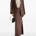 Gonna maxi con spacco in marrone Brunello cucinelli - donna 