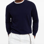 Maglione a girocollo in blu Brunello cucinelli - uomo 