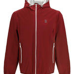 Giacca con cappuccio e zip in rosso Brunello cucinelli - uomo 