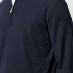 Maglione con mezza zip in blu 