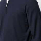 Maglione con mezza zip in blu 