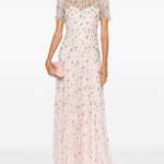 Abito lungo con perline e cristalli in rosa Jenny packham - donna 