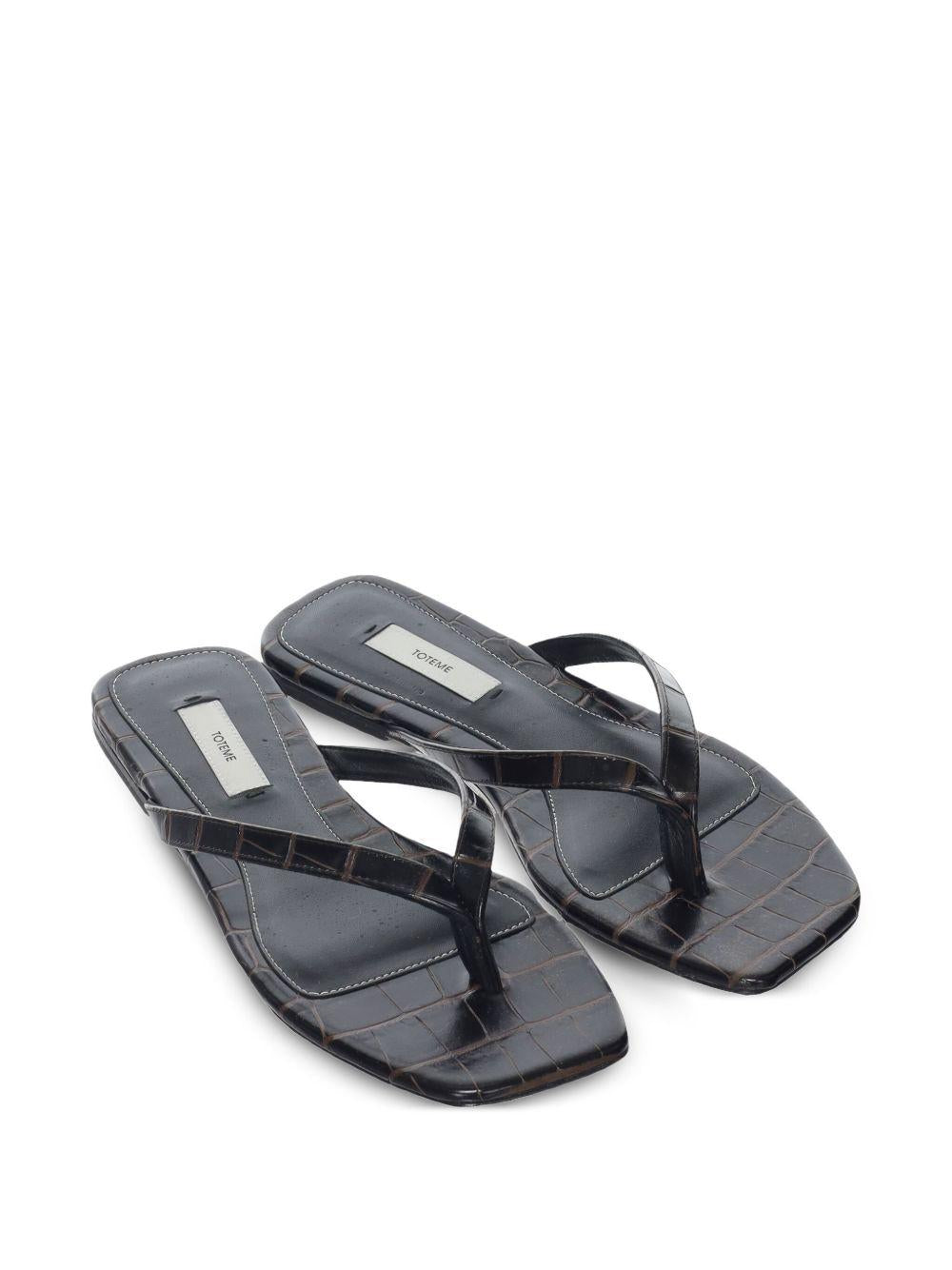 Sandali infradito in marrone cocco toteme - donna 