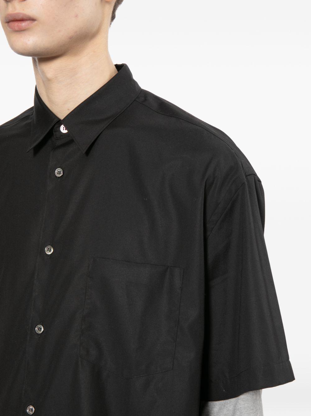 Camicia con logo ricamato in nero COMME DES GARCONS HOMME - uomo 