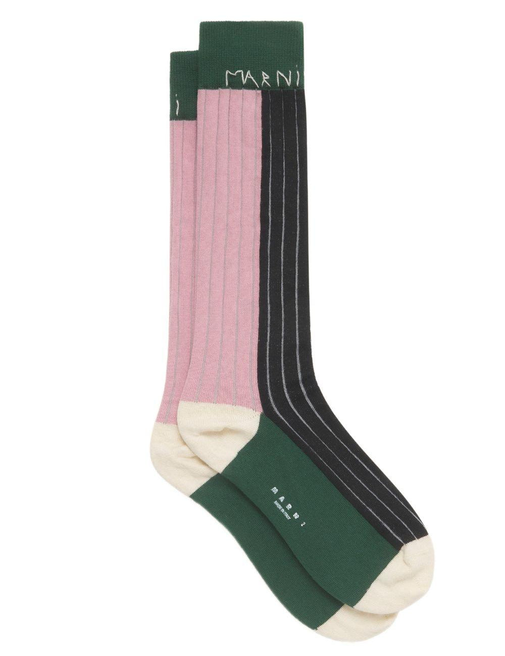 Calzini al ginocchio con design a coste in rosa Marni - donna 