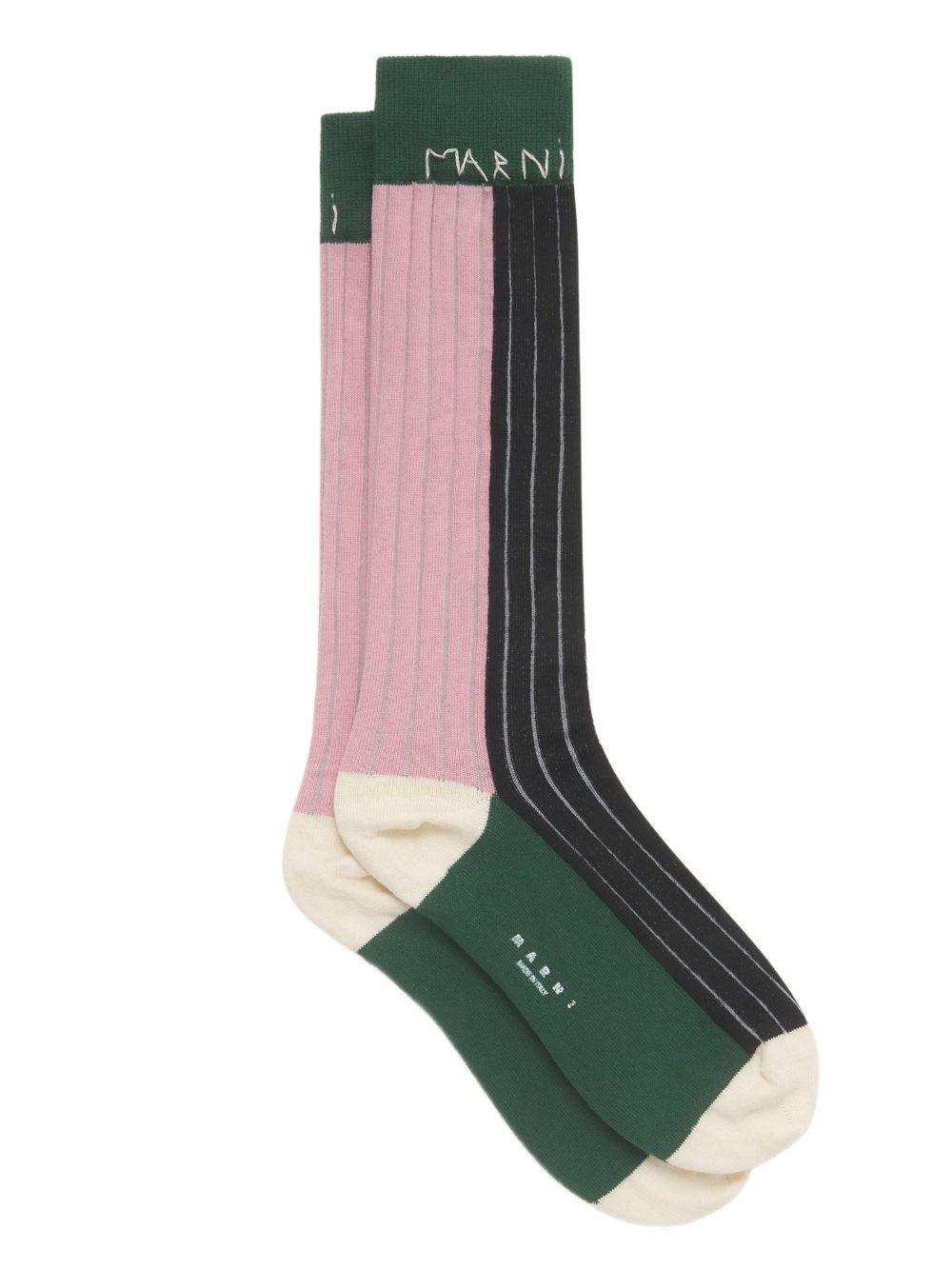 Calzini al ginocchio con design a coste in rosa Marni - donna 