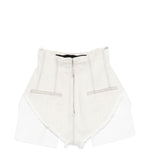 Shorts sfilacciati con chiusura lampo Dirt Cutoffs in bianco Rick owens drkshdw - donna 