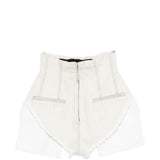 Shorts sfilacciati con chiusura lampo Dirt Cutoffs in bianco Rick owens drkshdw - donna 