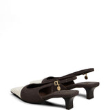Decollete con punta a contrasto in marrone e beige Tod's - donna 