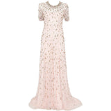 Abito lungo con perline e cristalli in rosa Jenny packham - donna 