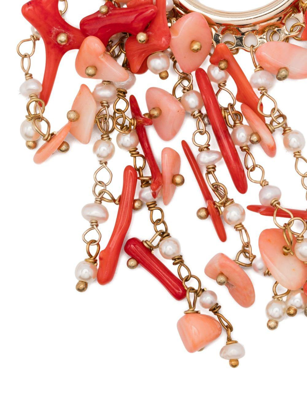 Orecchini a cerchio con coralli in oro Rosantica - donna 