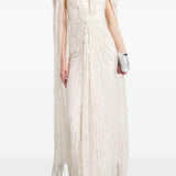 Abito da sera con paillettes goldfinger 007 in avorio Jenny packham - donna 