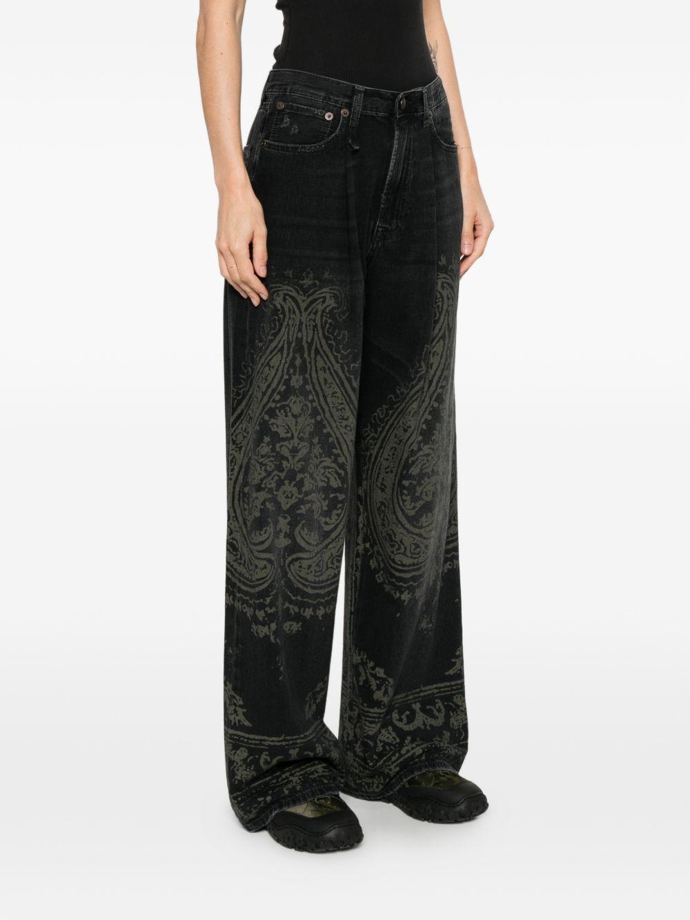 Jeans Damon Paisley in grigio R13 - donna 