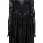 Abito in pizzo a maniche lunghe in nero Rabanne - donna 