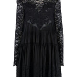 Abito in pizzo a maniche lunghe in nero Rabanne - donna 