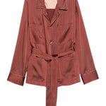 Giacca a righe con cintura in marrone Forte forte - donna 