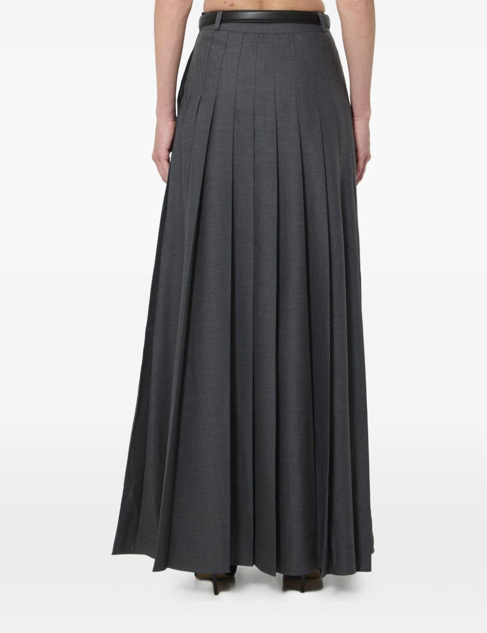 Gonna maxi plisettata in grigio 