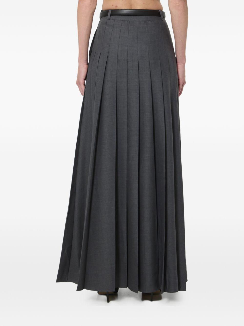Gonna maxi plisettata in grigio 