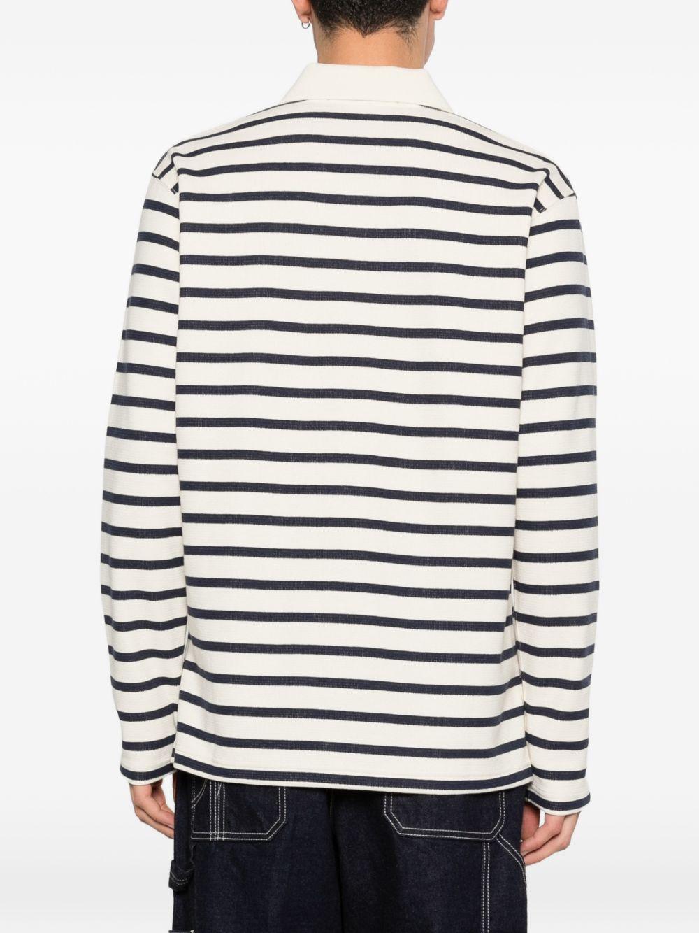 Polo a maniche lunghe a righe in bianco e blu Junya watanabe - uomo 