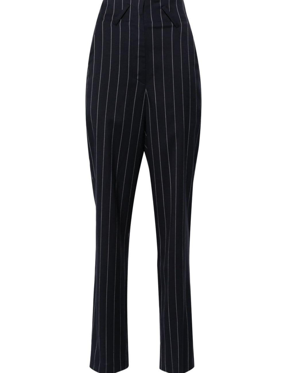 Pantaloni Horacia gessati affusolati in blu - donna 