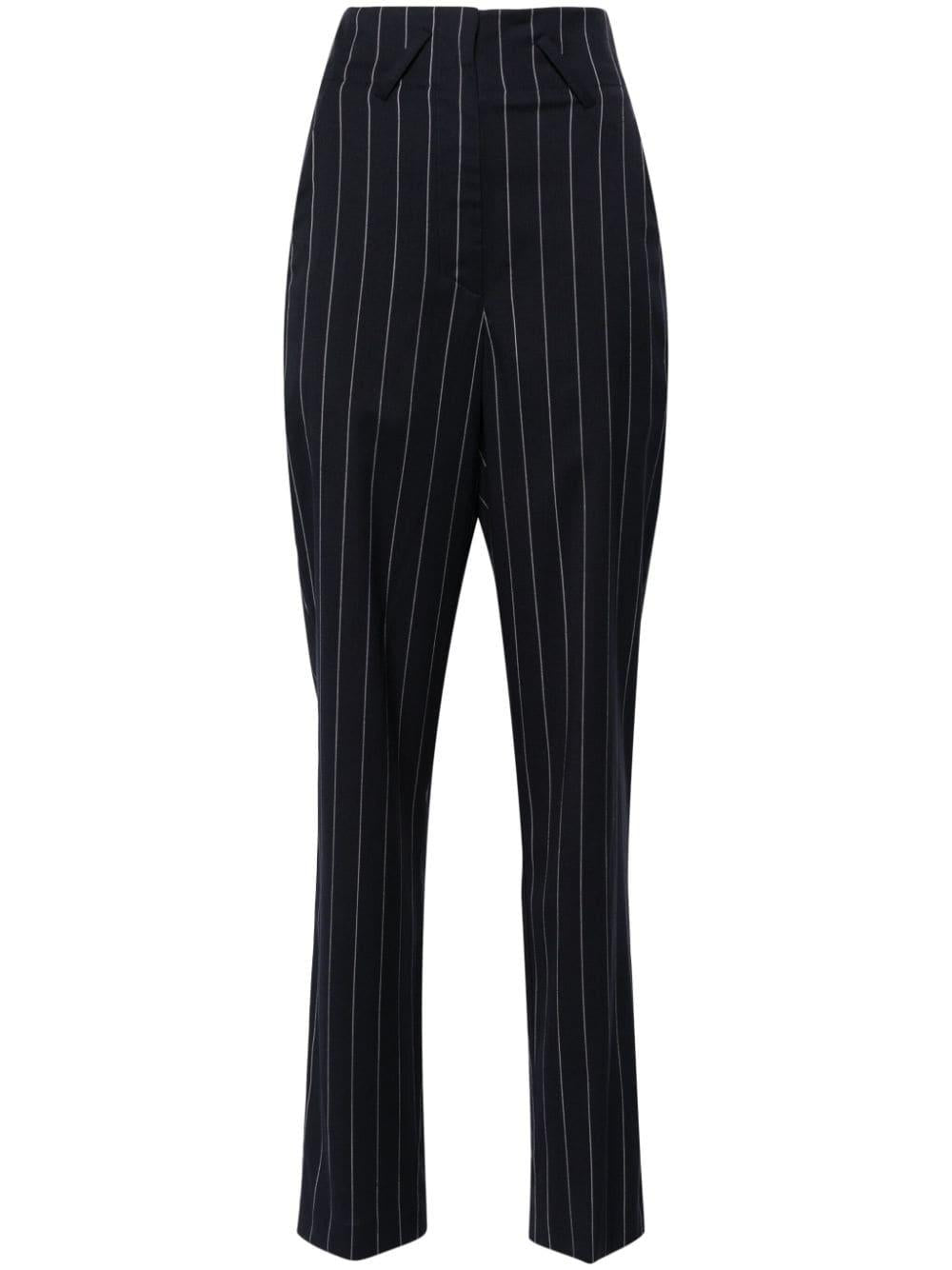 Pantaloni Horacia gessati affusolati in blu - donna 