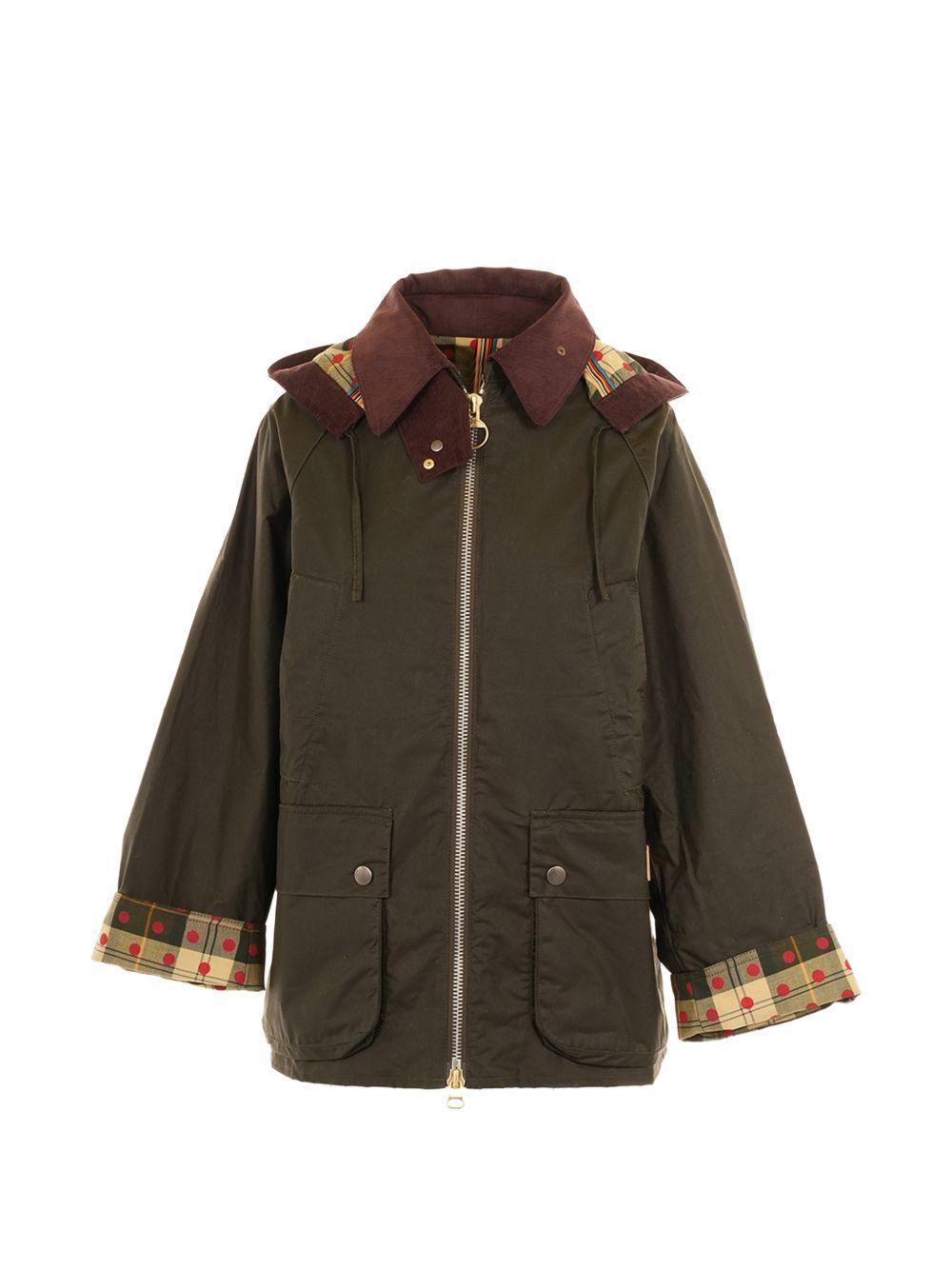 Giacca con cappuccio in verde Barbour x Paul Smith - donna 