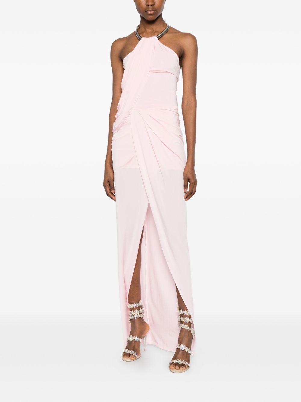 Abito lungo con collo halter in rosa Amen - donna 