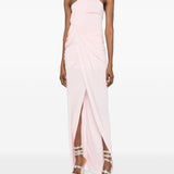 Abito lungo con collo halter in rosa Amen - donna 