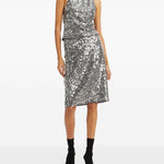 Top Con Paillettes a collo alto in grigio Rotate - donna 