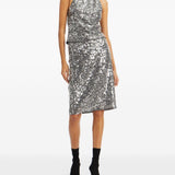 Top Con Paillettes a collo alto in grigio Rotate - donna 