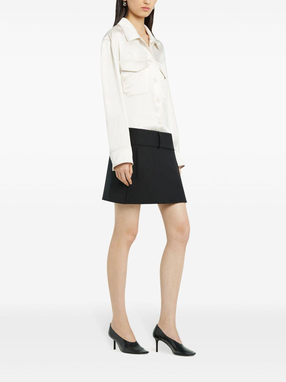 Camicia satinata con tasche applicate in bianco Courrèges - donna 