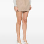 Minigonna con coulisse in vita in beige Alexander wang - donna 