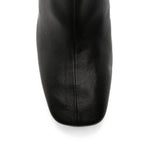 Stivaletti con tacco in pelle in nero 
