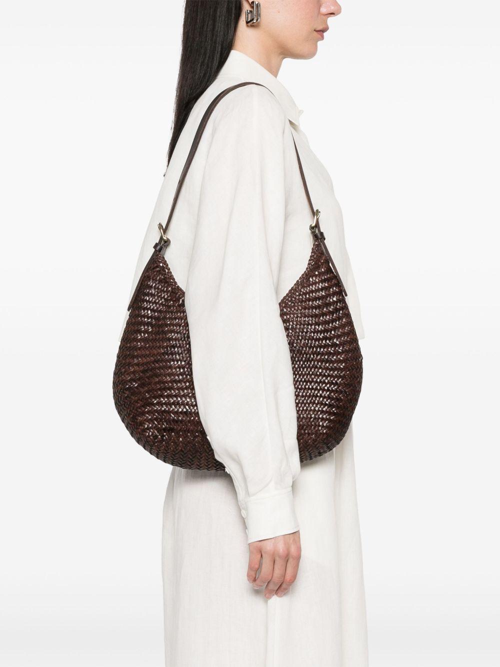 Borsa a spalla Luna Mezza in marrone scuro Dragon Diffusion - donna 